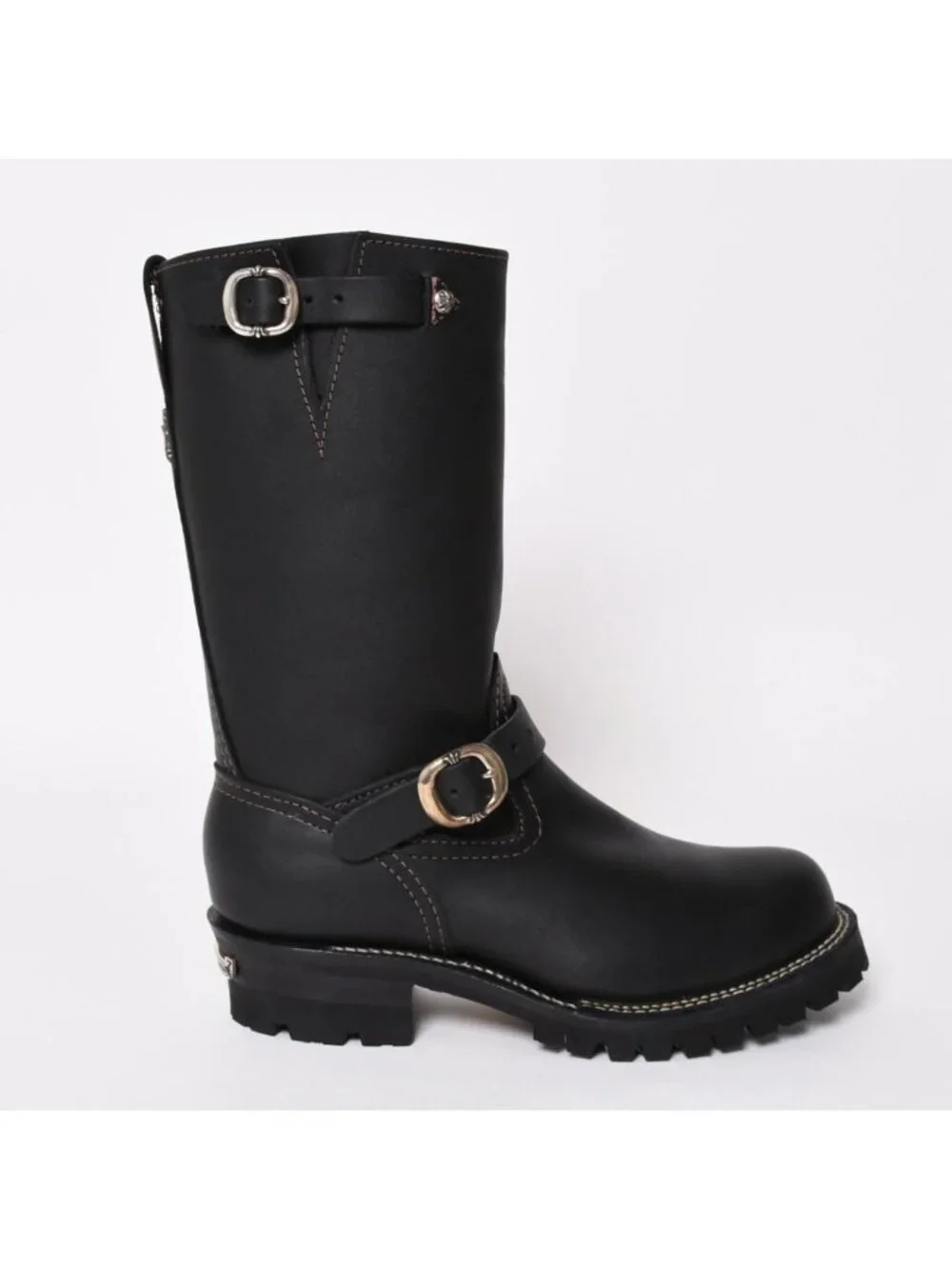 Chrome Hearts Wesco Boss Gunslinger Leather Engineer Boots Cowhide 925 Sterling